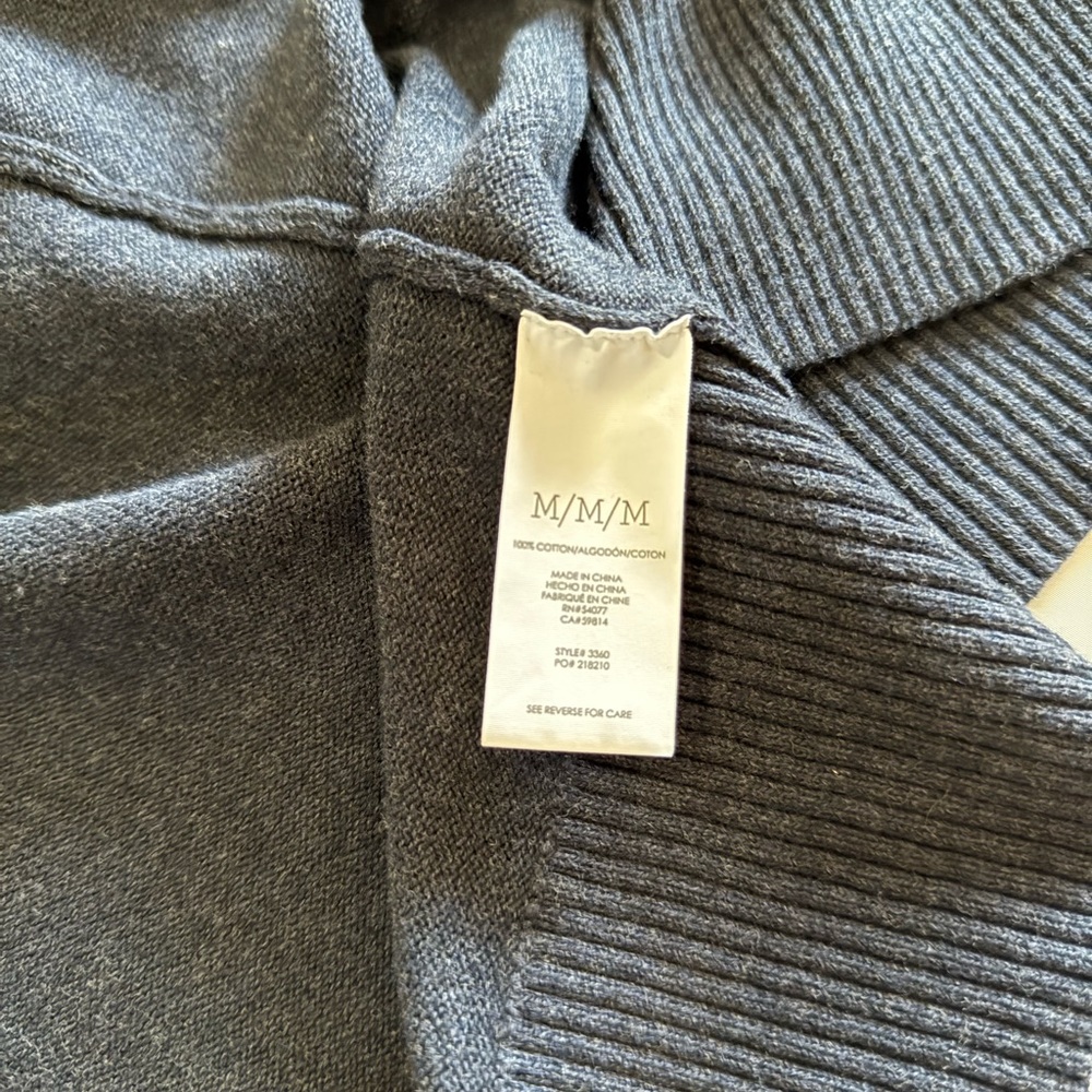 CABI “Victoria” navy blue 100% cotton cardigan sweater in size medium - Picture 8 of 11